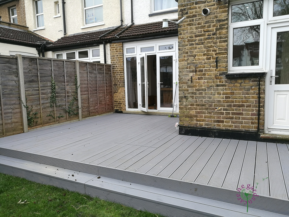 Softwood deck with antislip stain
